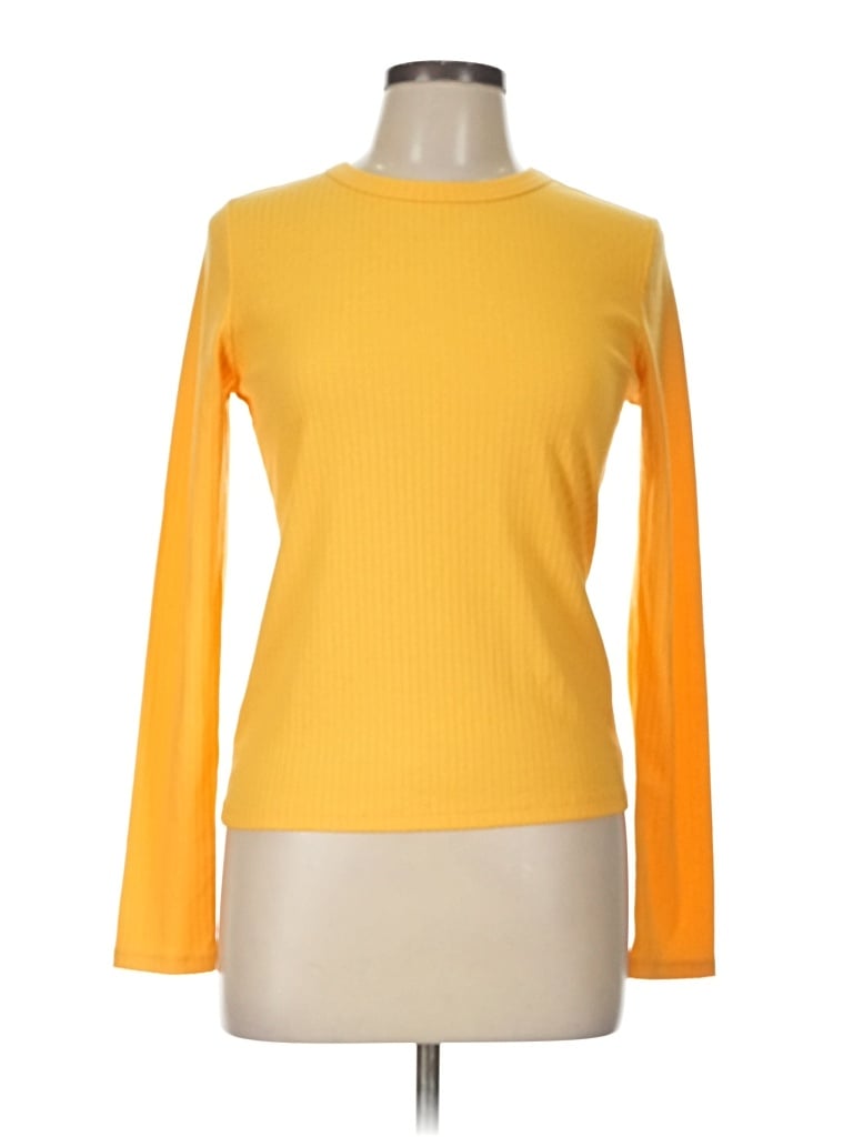 Pre-owned Forever 21 Long Sleeve T-shirt In Yellow