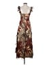 Siena 100% Polyester Tropical Brown Cocktail Dress Size 2 - photo 2