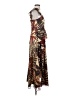 Siena 100% Polyester Tropical Brown Cocktail Dress Size 2 - photo 4