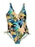 Assorted Brands Print Yellow One Piece Swimsuit Size 1X - photo 1