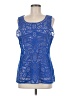 Laundry by Shelli Segal Blue Sleeveless Blouse Size M - photo 1