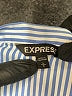 Express Stripes Blue 3/4 Sleeve Blouse Size L - photo 4