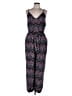 Liberty Love 100% Polyester Chevron-herringbone Blue Jumpsuit Size L - photo 1