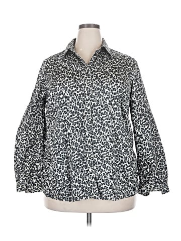 Lauren by Ralph Lauren 3/4 Sleeve Button-Down Shirt (view 1)