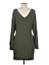 Socialite Solid Green Casual Dress Size XS - photo 2
