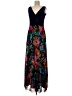 Xscape 100% Polyester Floral Black Blue Cocktail Dress Size 8 - photo 1