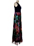 Xscape 100% Polyester Floral Black Blue Cocktail Dress Size 8 - photo 4