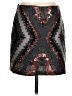 Verty 100% Polyester Argyle Black Faux Leather Skirt Size S - photo 1