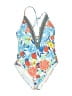 Unbranded Floral Blue One Piece Swimsuit Size S - photo 1