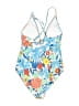 Unbranded Floral Blue One Piece Swimsuit Size S - photo 2