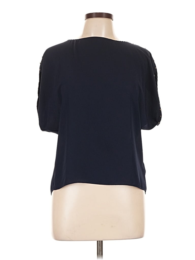 Pre-owned Forever 21 Short Sleeve Top Blue Keyhole Neckline Tops