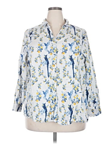 Isaac Mizrahi 3/4 Sleeve Button-Down Shirt (view 1)