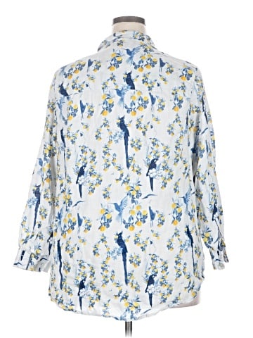 Isaac Mizrahi 3/4 Sleeve Button-Down Shirt (view 2)