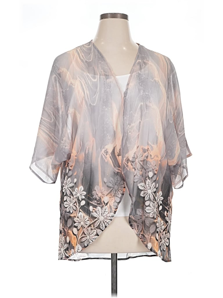 Pre-owned Unbranded Kimono In Gray
