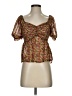 Lounge 100% Polyester Brown Short Sleeve Blouse Size S - photo 1