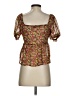 Lounge 100% Polyester Brown Short Sleeve Blouse Size S - photo 2