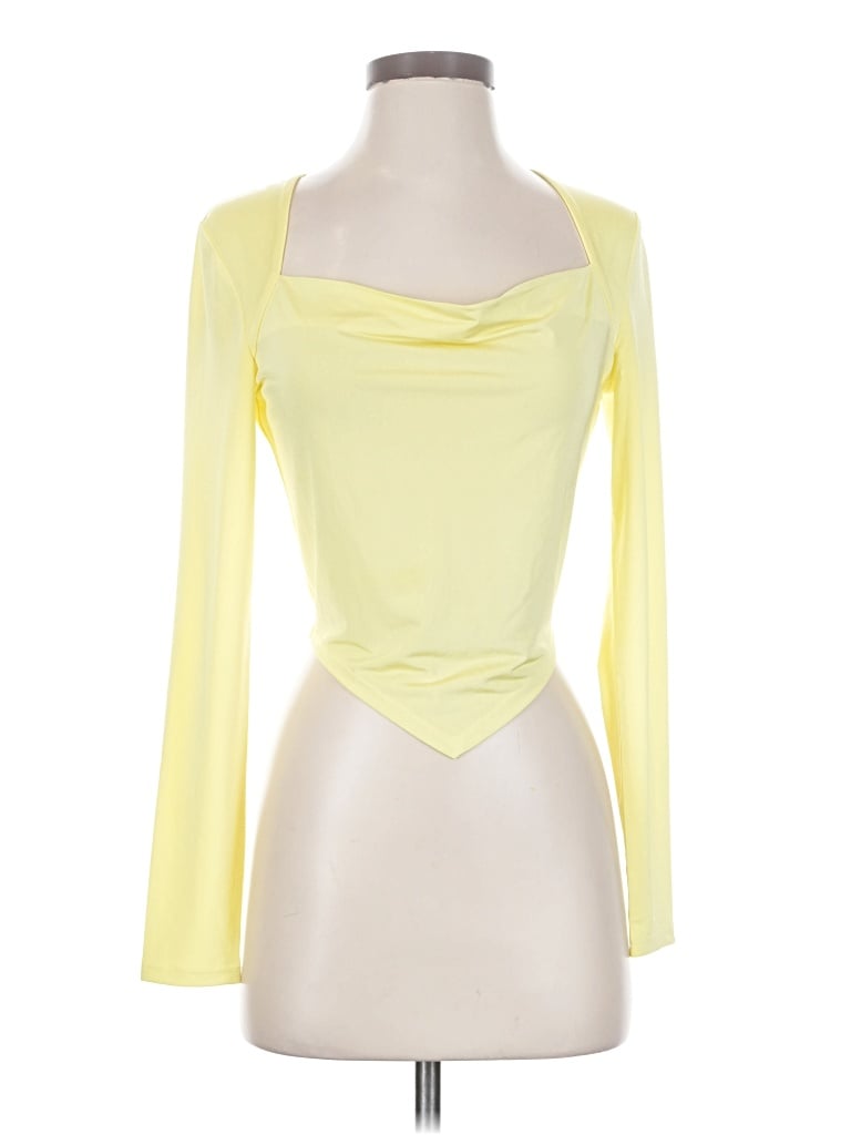 Pre-owned Open Edit 3/4 Sleeve T-shirt In Yellow