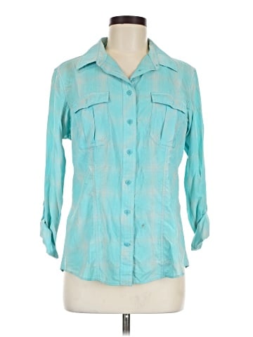Duluth Trading Co. 3/4 Sleeve Button-Down Shirt (view 1)