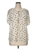 Assorted Brands 100% Polyester Ivory Short Sleeve Blouse Size XL (estimated) - photo 1