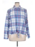 New York Laundry 100% Polyester Plaid Blue Long Sleeve Blouse Size 1X - photo 1