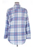 New York Laundry 100% Polyester Plaid Blue Long Sleeve Blouse Size 1X - photo 2