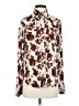 Roper 100% Rayon Animal Print Brown Long Sleeve Blouse Size XS - photo 1