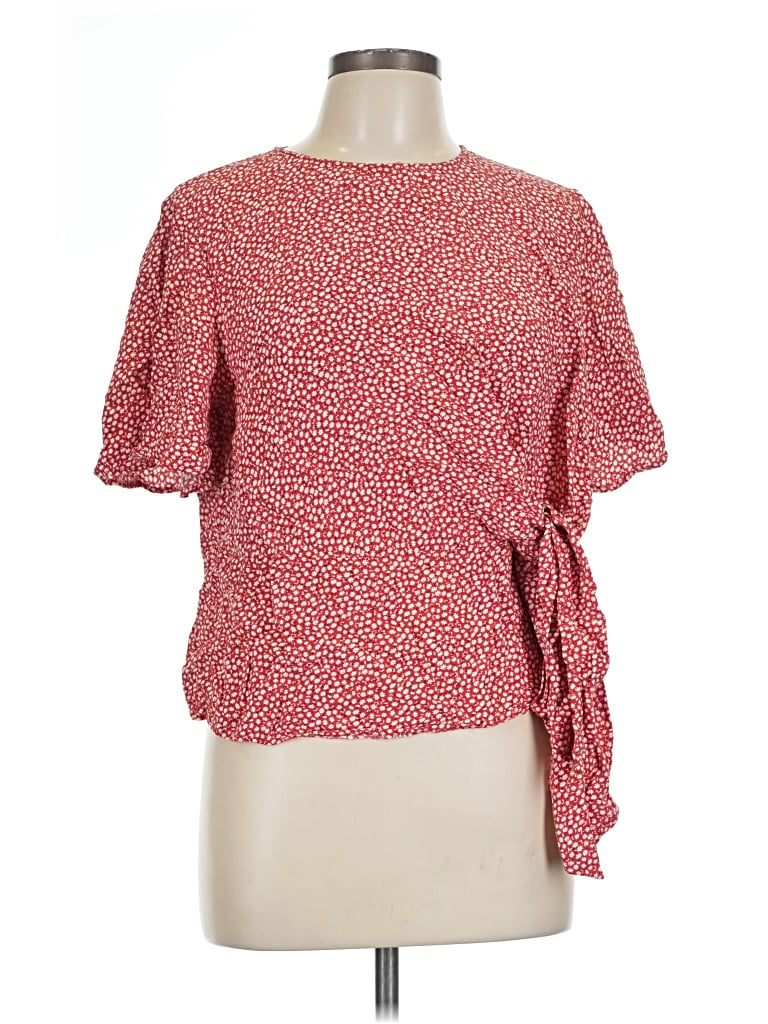 Pre-owned H&m Short Sleeve T-shirt In Red