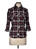 Bebe Plaid Black 3/4 Sleeve Button-Down Shirt Size M - photo 1