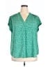 Monday Fun Stars Green Short Sleeve Blouse Size 2X - photo 1
