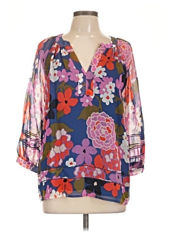 Trina Turk 3/4 Sleeve Silk Top (view 1)
