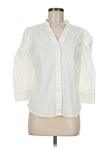 White House Black Market 3/4 Sleeve Button-Down Shirt (view 1)