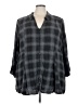 Torrid Plaid Gray 3/4 Sleeve Button-Down Shirt Size 5X Plus (6) - photo 1