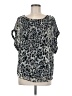 Joseph A. 100% Polyester Animal Print Silver Short Sleeve Blouse Size M - photo 1