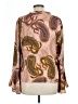 DR2 100% Rayon Paisley Tan Long Sleeve Blouse Size L - photo 2