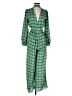 Lumiere 100% Polyester Plaid Green Jumpsuit Size S - photo 1