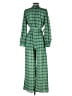 Lumiere 100% Polyester Plaid Green Jumpsuit Size S - photo 2