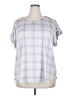 AUW Silver Short Sleeve Blouse Size 3X - photo 1