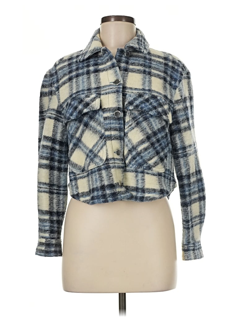 Pre-owned Zara Long Sleeve Button Down Shirt In Blue