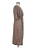Connected Apparel Polka Dots Brown Casual Dress Size 10 - photo 4