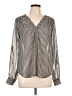 Pleione 100% Polyester Silver Long Sleeve Blouse Size L - photo 1