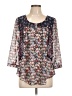 Vanessa Virginia 100% Polyester Blue 3/4 Sleeve Blouse Size 12 - photo 1