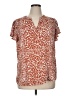 Maurices 100% Polyester Animal Print Brown Short Sleeve Blouse Size XL - photo 1