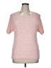 Yarnworks 100% Polyester Pink Short Sleeve Top Size XL - photo 1