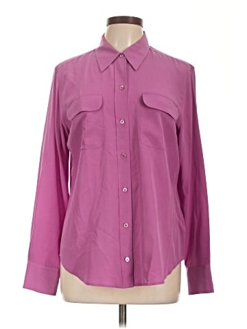 Equipment Long Sleeve Silk Top (view 1)