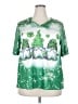Unbranded 100% Polyester Green Short Sleeve T-Shirt Size 2X - photo 1