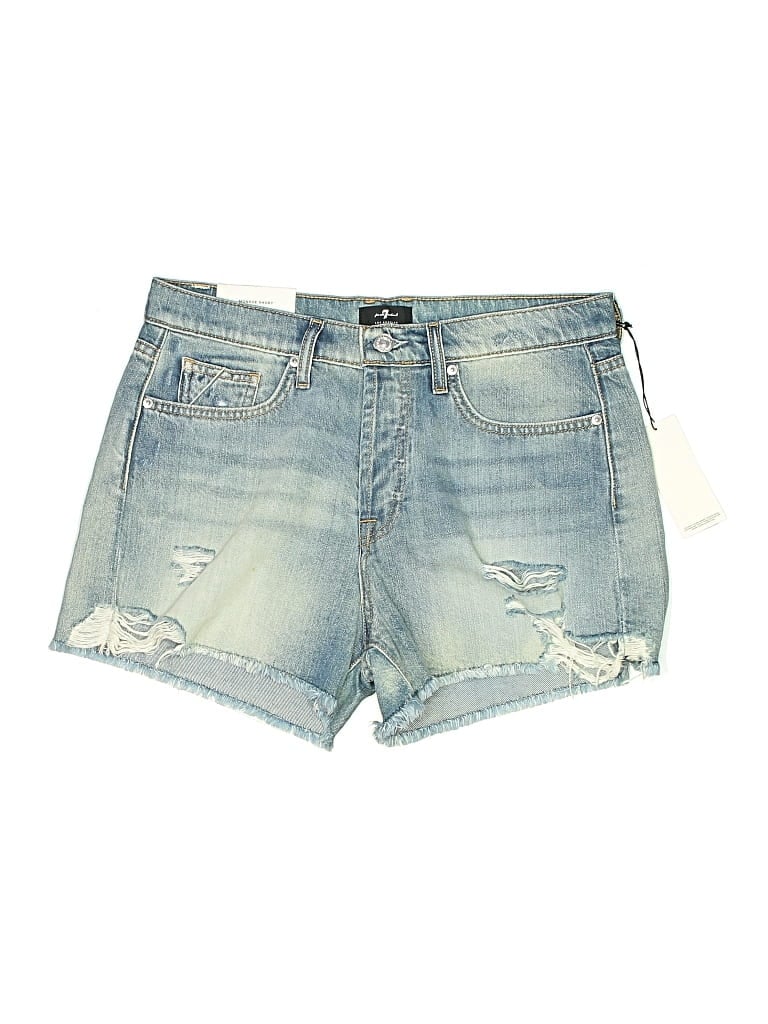 Pre-owned 7 For All Mankind Denim Shorts In Blue