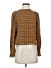 H&M 100% Polyester Brown Long Sleeve Blouse Size 2 - photo 1