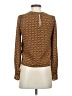 H&M 100% Polyester Brown Long Sleeve Blouse Size 2 - photo 2