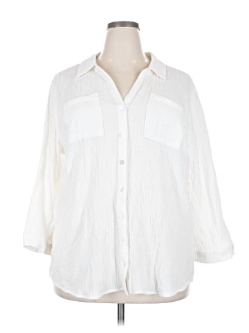 Kathy Ireland 3/4 Sleeve Button-Down Shirt (view 1)