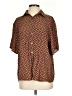 Olivaceous 100% Rayon Print Brown Short Sleeve Blouse Size S - photo 1